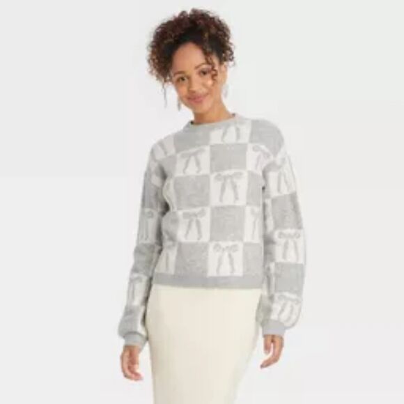 Target Sweaters - A New Day Cream Pointelle Knit Sweater - Coquette - Size L
